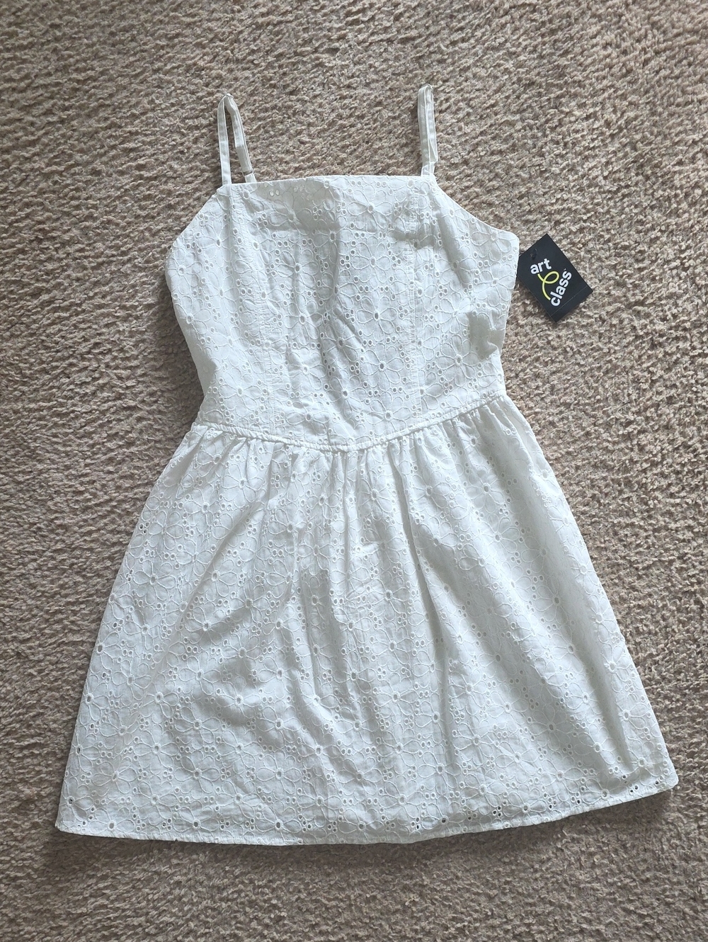 art class White Eyelet Spaghetti-Strap Dress